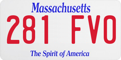 MA license plate 281FV0