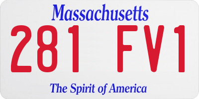 MA license plate 281FV1