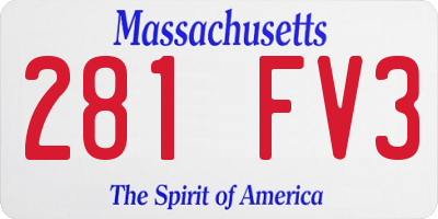 MA license plate 281FV3