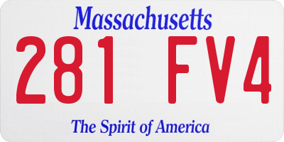 MA license plate 281FV4