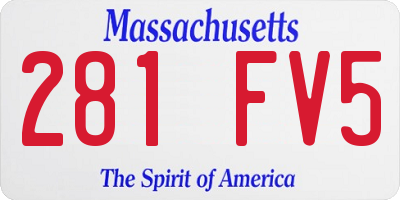 MA license plate 281FV5