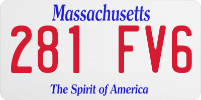MA license plate 281FV6