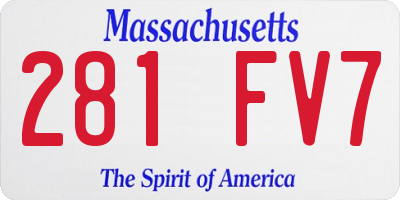MA license plate 281FV7