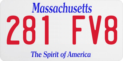 MA license plate 281FV8
