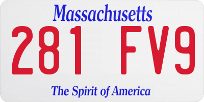 MA license plate 281FV9