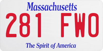 MA license plate 281FW0