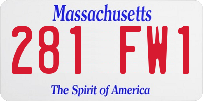 MA license plate 281FW1
