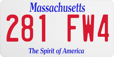 MA license plate 281FW4