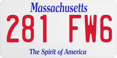 MA license plate 281FW6
