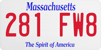 MA license plate 281FW8