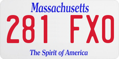 MA license plate 281FX0