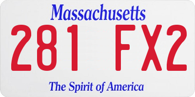 MA license plate 281FX2