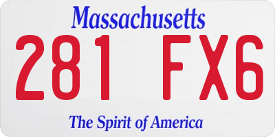 MA license plate 281FX6