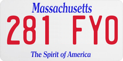 MA license plate 281FY0