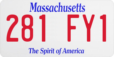 MA license plate 281FY1