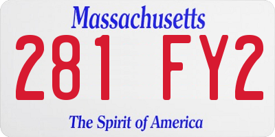 MA license plate 281FY2