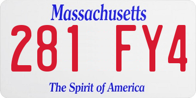 MA license plate 281FY4