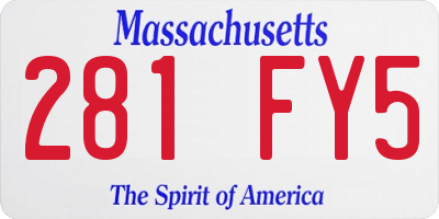 MA license plate 281FY5