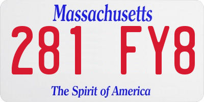 MA license plate 281FY8