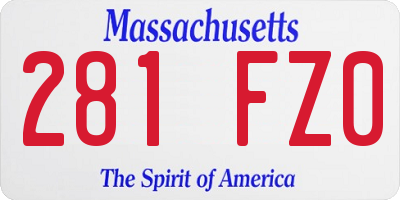 MA license plate 281FZ0