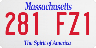 MA license plate 281FZ1