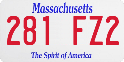 MA license plate 281FZ2