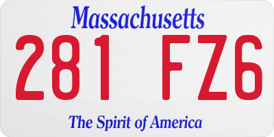 MA license plate 281FZ6