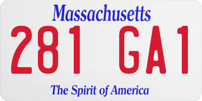 MA license plate 281GA1
