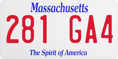 MA license plate 281GA4