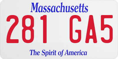 MA license plate 281GA5