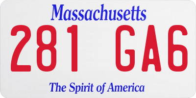 MA license plate 281GA6