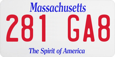 MA license plate 281GA8