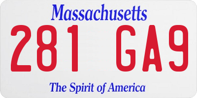 MA license plate 281GA9
