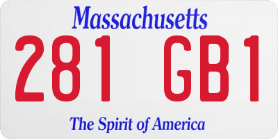 MA license plate 281GB1