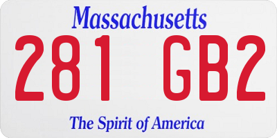MA license plate 281GB2