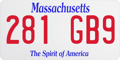 MA license plate 281GB9