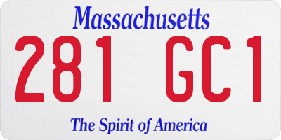 MA license plate 281GC1