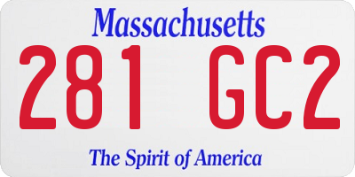 MA license plate 281GC2