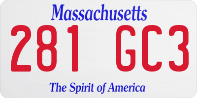 MA license plate 281GC3