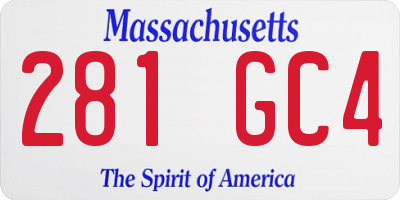 MA license plate 281GC4
