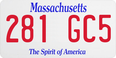 MA license plate 281GC5