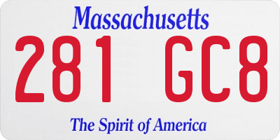MA license plate 281GC8