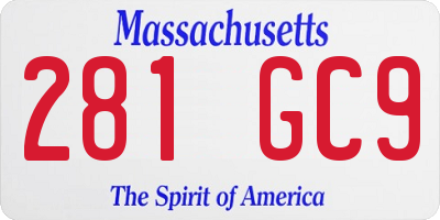 MA license plate 281GC9