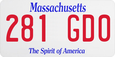 MA license plate 281GD0