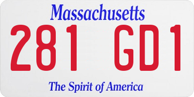 MA license plate 281GD1