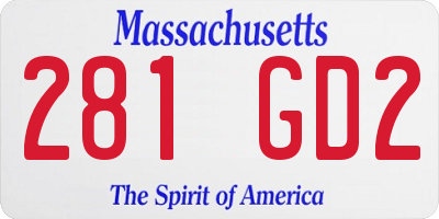 MA license plate 281GD2