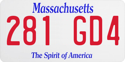 MA license plate 281GD4