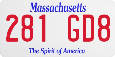 MA license plate 281GD8