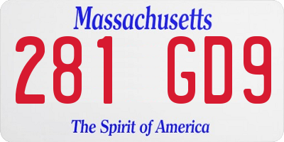 MA license plate 281GD9