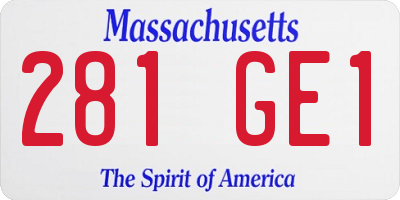 MA license plate 281GE1